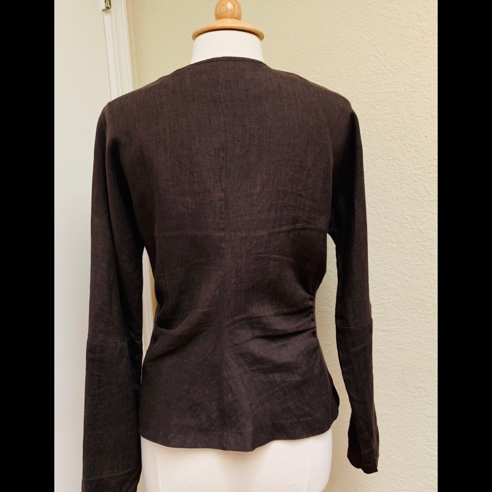Magaschoni brown linen top - Picture 2 of 7
